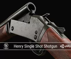 PBR Henry Single Shot Shotgun Low-poly 3D model