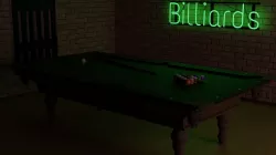 Pool Table in Billiards room with neon sign 3D model