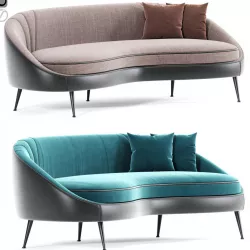 Porto Sand Curve Sofa 02 3D model