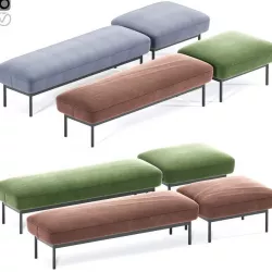 Puff Puff Bench By Blu Dot 3D model