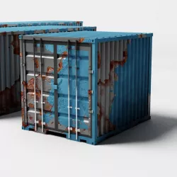 Rusty container Low-poly 3D model