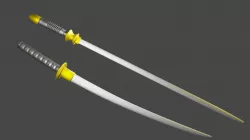 Simple Katana and Sword  3D model