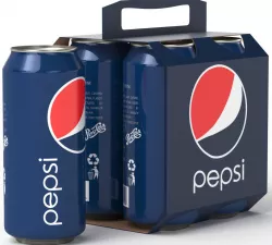 Six Pack of Cans Carton Packaging For 200ml 4 Cans 3D model