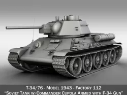 T-34-76 - Model 1943 - Factory 112 - Soviet Medium Tank  3D model