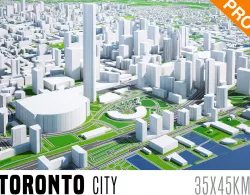 Toronto City And Surroundings Canada Low Poly VR AR   Low-poly 3D model