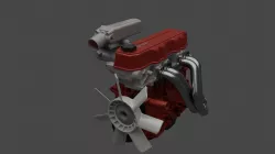 Toyota 22RE Engine 3D model