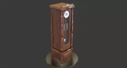 Vintage Standing Clock Low-poly 3D model