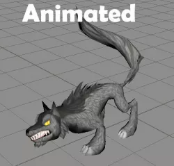 Wolf Rigged Animated Low Poly 3D model Low-poly 3D model