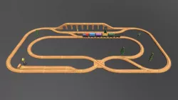 Wooden Toy Train Set Low-poly 3D model