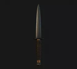 WW2 British Fairbairn-Sykes Knife Commando Dagger Low-poly 3D model