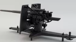 88 Flak Gun WW2 Game-Ready Low-poly 3D model