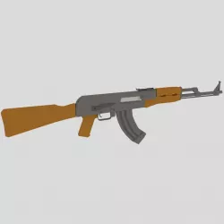 Ak-47 Assault Rifle -Unique Style-Rigged Low-poly 3D model Low-poly 3D model