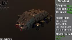 Alien Tank Low-poly 3D model