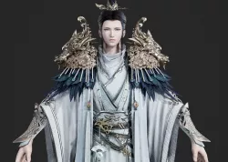 Ancient Chinese male swordman Ancient Chinese Clothing Hanfu Low-poly 3D model