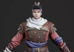 Ancient Chinese male swordman Ancient Chinese Clothing Hanfu Low-poly 3D model