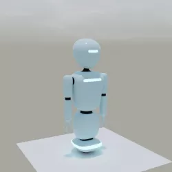 Android Robot Rigged Low-poly 3D model
