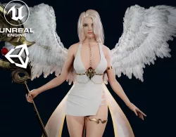 Angel Girl - Game Ready Low-poly 3D model