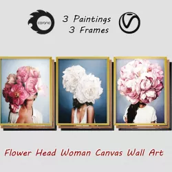 Art Frams 2- 3 Art Flower Head Woman By 3 Frams 3D model