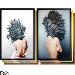 Art Frams 7- Girl With Feather By 3 Frams 3D model