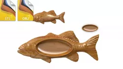 Ashtray fish 3d print 3d model stl obj 3D model