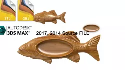 Ashtray fish 3d print source 3d model stl obj  3D model