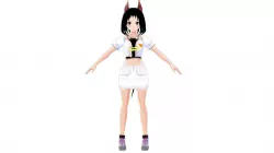 ASIAN GIRL CAT 3D MODEL RIGGED T POSE SHAPE KEYS Low-poly 3D model