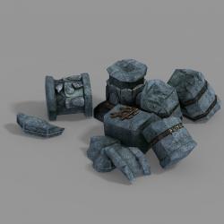 Asura Celestial Realm-Broken Pillar 3D model