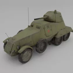 BA-11 Armored Car Low-poly 3D model