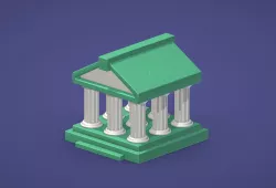 bank 3d cartoon logo style 3D model