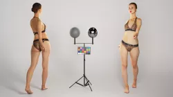 Beautiful woman in leopard bikini walking 230 Low-poly 3D model
