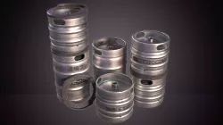 Beer Keg with Stackers - PBR Game Ready - Low-poly 3D model