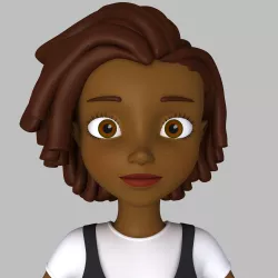 Black Girl 02 Cartoon 3D model