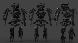 Blockout robot suit 3D model