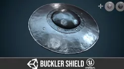Buckler shield 1 Low-poly 3D model