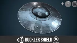 Buckler shield 2 Low-poly 3D model