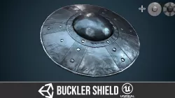 Buckler shield 3 Low-poly 3D model