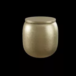 Cala Accent Table metal drum gold hammered Low-poly 3D model