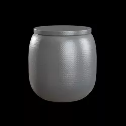 Cala Accent Table metal drum silver hammered Low-poly 3D model