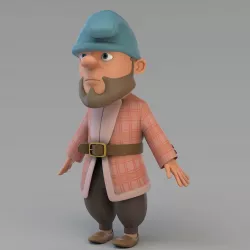 Cartoon Gnome 02 3D model