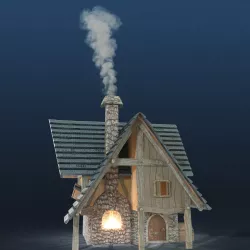 Cartoon House Blacksmith Low-poly 3D model