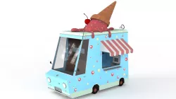 Cartoon Ice Cream Car Low-poly 3D model