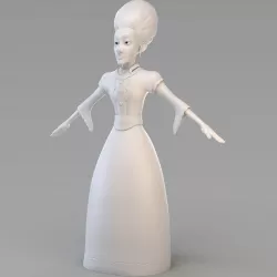 Cartoon Old Princess 3D model