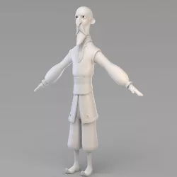 Cartoon Old Wizard 3D model