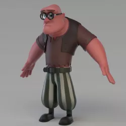 Cartoon Poor Big Man 3D model