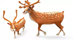 Cartoon reindeer Rigged  Low-poly 3D model