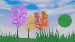 Cartoon Stylized Grass Trees Material EEVEE and Cycles BLENDER Low-poly 3D model