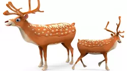 Cartoon Toon Reindeer Rigged and Animated  Low-poly 3D model