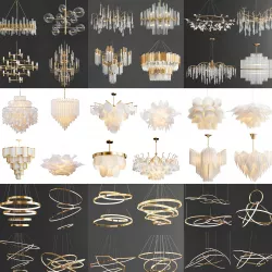 Chandelier Collection 001 High Quality 36 type lighting set 3D model