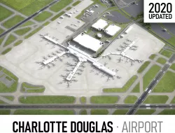 Charlotte Douglas Airport Low-poly 3D model