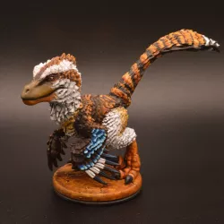 Chibi feathered velociraptor STL for printing 3D model